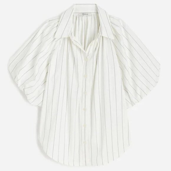 NWT Madewell Shirred Bubble-Sleeve Button-Up Shirt - Size: XXS - Picture 10 of 14